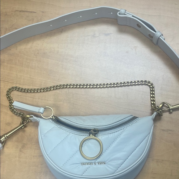 Charles & Keith Handbags - Charles and Keith cream  Quilted crossbody Bag with Gold Chain